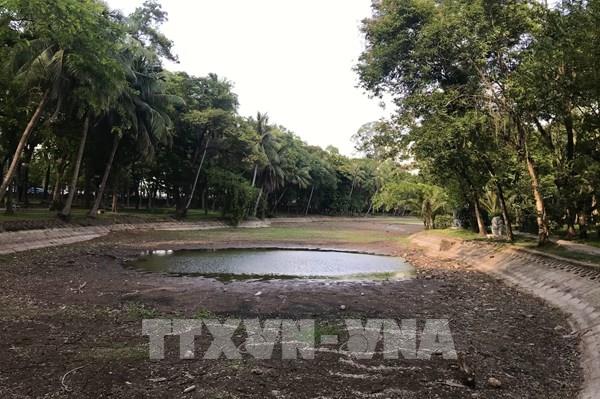 Vì sao hồ trong công viên Bách Thảo cạn trơ đáy?