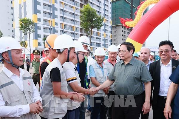 Thủ tướng Phạm Minh Chính dự khánh thành cầu Như Nguyệt và khởi công dự án nhà ở xã hội tại Bắc Giang