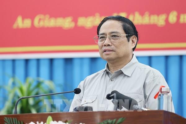 Thủ tướng Phạm Minh Chính: An Giang cần huy động mọi nguồn lực phát triển hạ tầng để phát triển kinh tế biên mậu