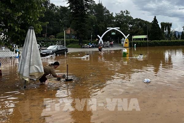 Nước rút nhanh sau khi dâng ngập cục bộ nhiều vị trí tại Đà Lạt
