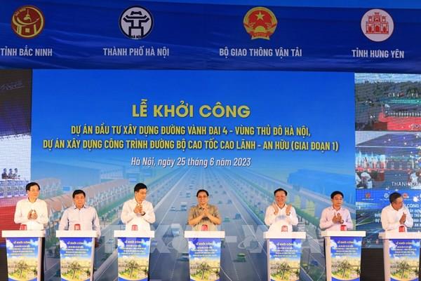 Thủ tướng phát lệnh khởi công xây dựng đường Vành đai 4 - Vùng Thủ đô và cao tốc Cao Lãnh - An Hữu