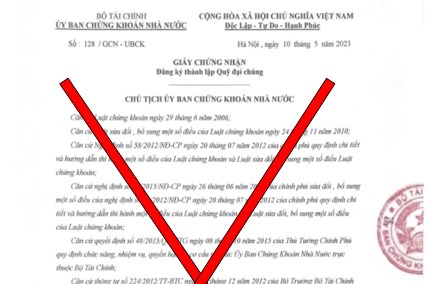 Ủy ban Chứng khoán Nhà nước cảnh báo giả mạo việc chứng nhận đăng ký thành lập quỹ đại chúng