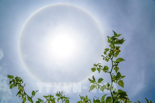 Thú vị quầng sáng mặt trời xuất hiện giữa trưa ở Tây Ninh