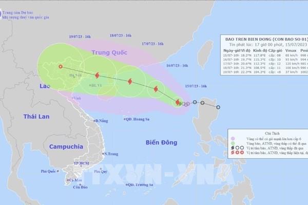 Bão số 1 có thể mạnh lên, vùng biển từ Bình Thuận đến Cà Mau có dông mạnh và lốc xoáy