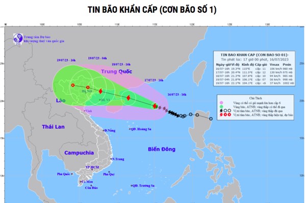 Bão số 1: Đêm nay và ngày mai, vùng biển nào bị ảnh hưởng?