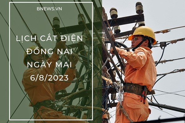 Lịch cắt điện Đồng Nai ngày mai 6/8