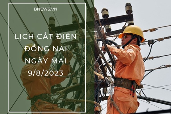 Lịch cắt điện Đồng Nai ngày mai 9/8 cập nhật mới nhất