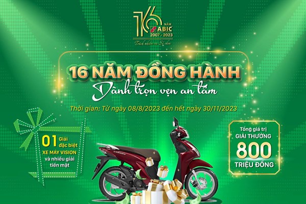 Bảo hiểm Agribank triển khai chương trình “16 năm đồng hành - Dành trọn vẹn an tâm”