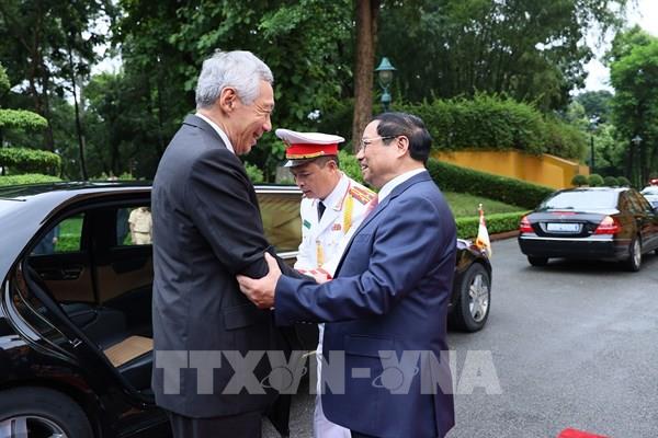 Thủ tướng Phạm Minh Chính chủ trì Lễ đón Thủ tướng Singapore thăm Việt Nam