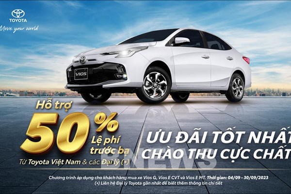 Bảng giá xe Toyota tháng 9, nhận ưu đãi Vios và chi phí lăn bánh