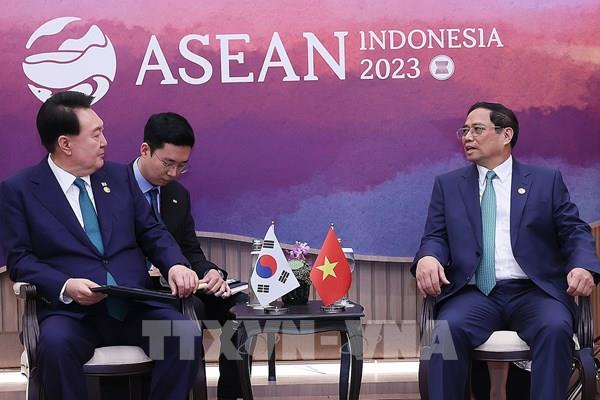 ​Thủ tướng Chính phủ Phạm Minh Chính gặp Tổng thống Hàn Quốc Yoon Suk Yeol
