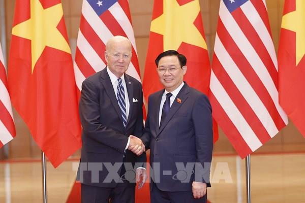 Chủ tịch Quốc hội Vương Đình Huệ hội kiến Tổng thống Hoa Kỳ Joe Biden
