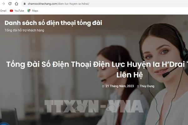 Cảnh giác với website giả mạo Công ty Điện lực Kon Tum