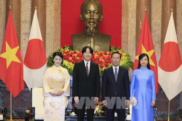 Chủ tịch nước Võ Văn Thưởng và Phu nhân tiếp Hoàng Thái tử Nhật Bản Akishino và Công nương