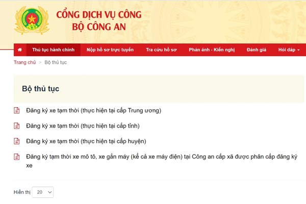Hướng dẫn thủ tục đăng ký tạm cho xe mới mua từ cửa hàng
