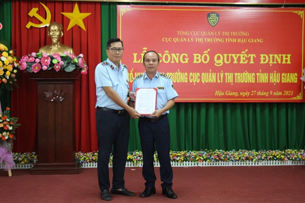 Hậu Giang có tân Cục trưởng Cục quản lý thị trường