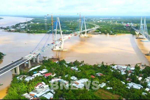 Dự kiến ngày 10/10 hợp long cầu Mỹ Thuận 2 trên tuyến cao tốc Bắc Nam