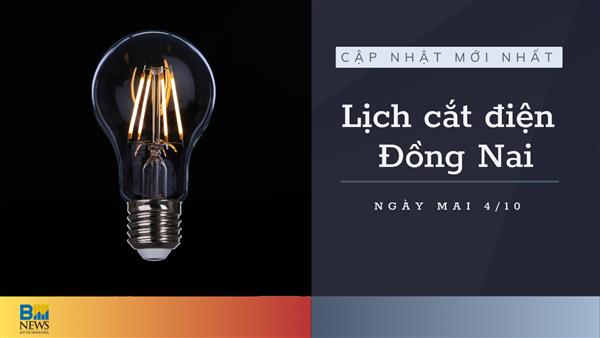Lịch cắt điện Đồng Nai ngày mai 4/10 cập nhật mới nhất