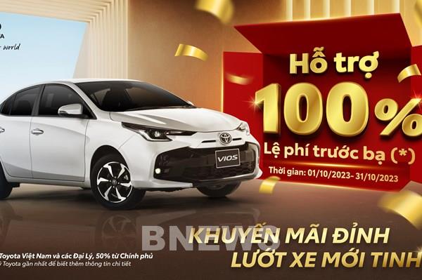 Toyota Việt Nam tiếp tục hỗ trợ 50% lệ phí trước bạ cho khách mua xe Vios