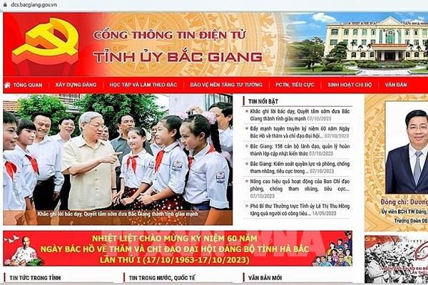 Khai trương Cổng Thông tin điện tử Tỉnh ủy tỉnh Bắc Giang