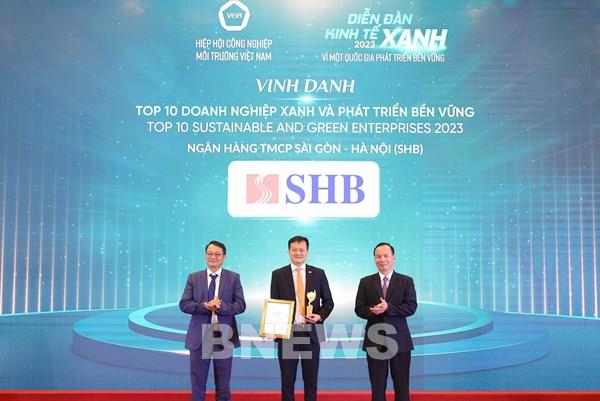 SHB được vinh danh Top 10 Doanh nghiệp xanh và phát triển bền vững