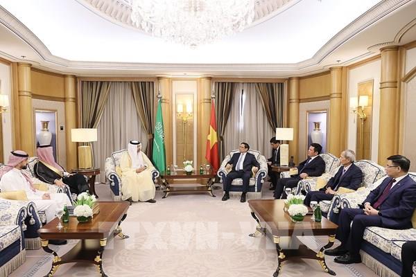 Thủ tướng Phạm Minh Chính tiếp lãnh đạo các tập đoàn, quỹ đầu tư lớn của Saudi Arabia