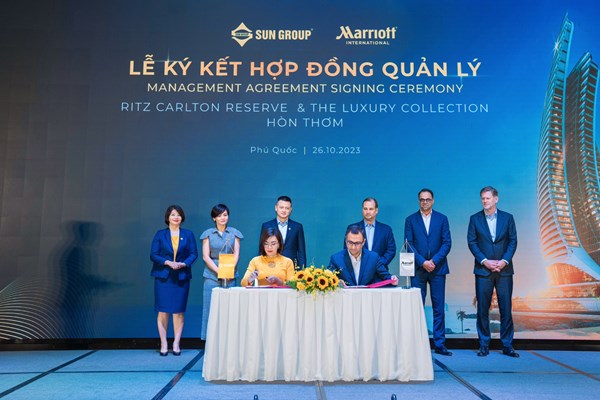 Sun Group cùng Marriott International ký kết quản lý 2 khu nghỉ dưỡng tại Hòn Thơm