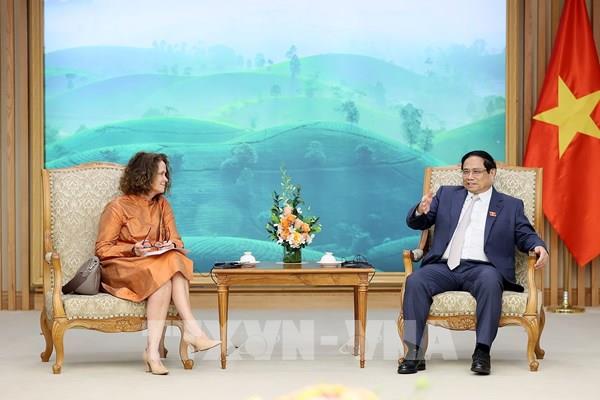 Thủ tướng Phạm Minh Chính tiếp Giám đốc Quốc gia Ngân hàng Thế giới tại Việt Nam.
