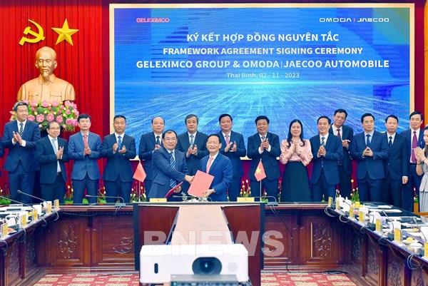 Geleximco ký hợp đồng đầu tư xây dựng nhà máy sản xuất, lắp ráp ô tô ở Thái Bình