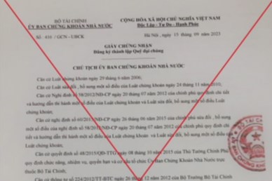Cảnh báo việc giả mạo văn bản Ủy ban Chứng khoán Nhà nước để lừa đảo