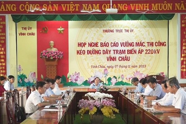 Gỡ vướng mặt bằng Dự án Trạm biến áp 220 kV Vĩnh Châu và đấu nối