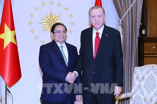 Thủ tướng Phạm Minh Chính hội kiến Tổng thống Thổ Nhĩ Kỳ Recep Tayyip Erdogan
