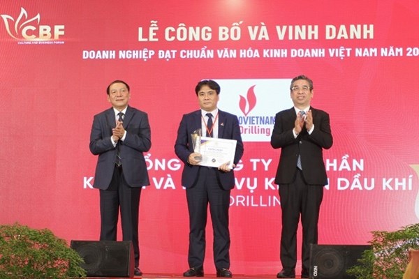 PV Drilling nhận giải "Doanh nghiệp đạt chuẩn văn hóa kinh doanh Việt Nam năm 2023"