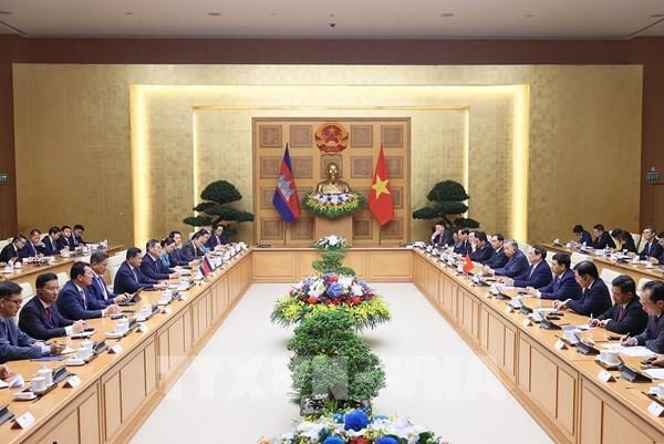 Thủ tướng Phạm Minh Chính hội đàm với Thủ tướng Vương quốc Campuchia Hun Manet