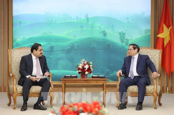 Thủ tướng Phạm Minh Chính tiếp Chủ tịch Tập đoàn Adani, Ấn Độ