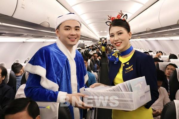 Hòa cùng bầu không khí Giáng sinh trên chuyến bay Vietravel Airlines