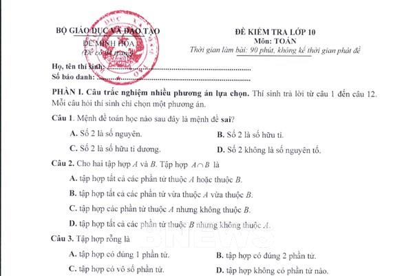 Đề thi minh họa môn Toán, Ngữ văn kỳ thi tốt nghiệp Trung học Phổ thông từ năm 2025