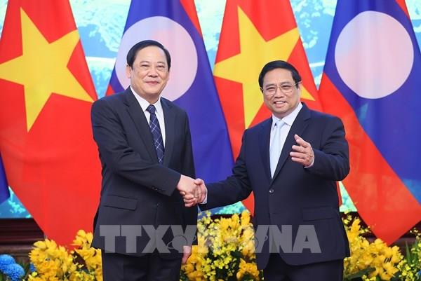 Thủ tướng Phạm Minh Chính hội đàm với Thủ tướng Lào Sonexay Siphandone