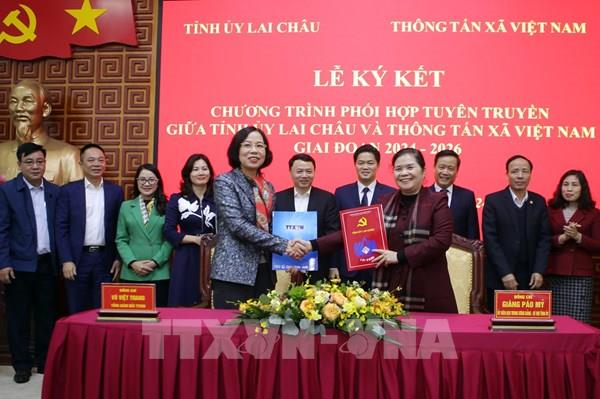 Thông tấn xã Việt Nam ký kết phối hợp tuyên truyền với Tỉnh ủy Lai Châu