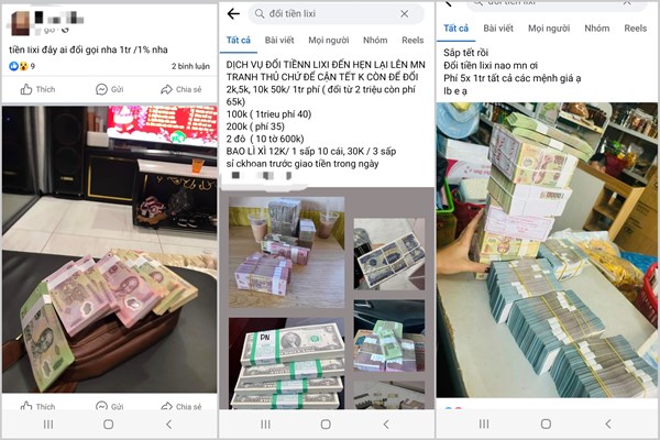 Đổi tiền lì xì Tết: Tiền mới, nỗi lo cũ