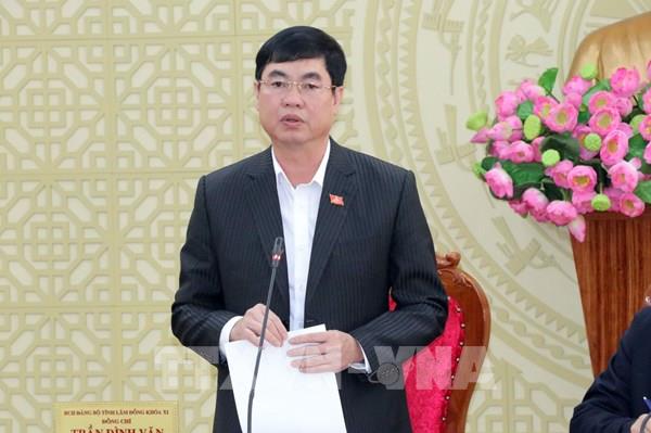 Bộ Chính trị phân công Phó bí thư Thường trực Trần Đình Văn phụ trách Tỉnh ủy Lâm Đồng