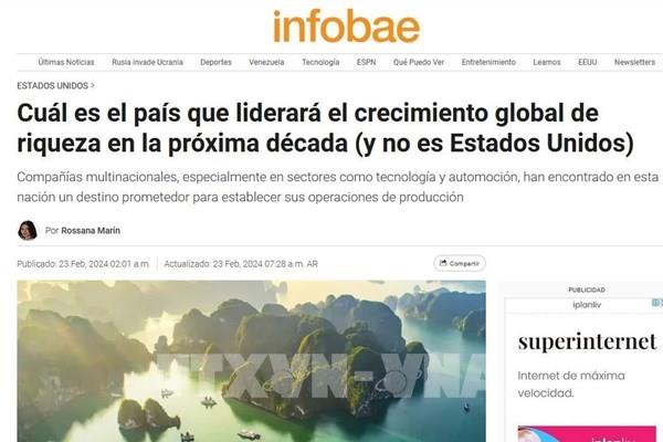 Báo Infobae của Argentina dự đoán Việt Nam sẽ dẫn đầu tăng trưởng trong thập kỷ tới