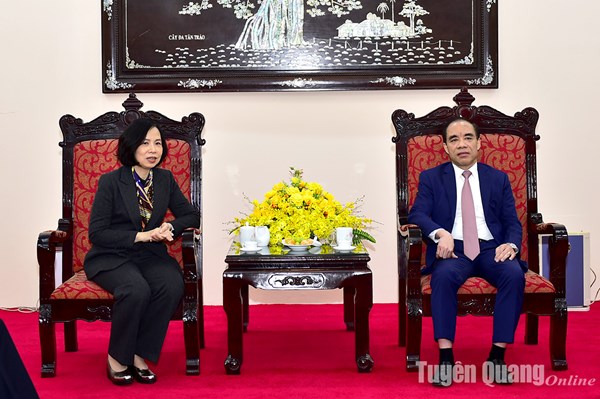 Bí thư Tỉnh ủy Chẩu Văn Lâm tiếp Đoàn công tác TTXVN