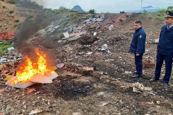 Tiêu hủy 120kg sản phẩm động vật không rõ nguồn gốc