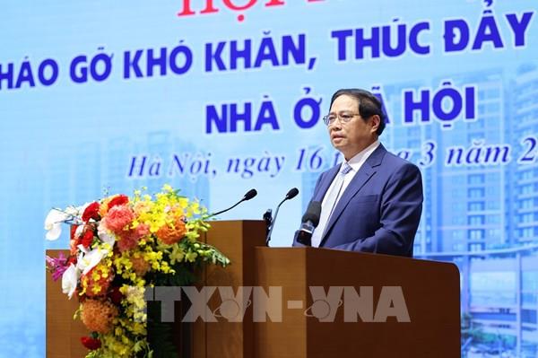 Thủ tướng Phạm Minh Chính chủ trì Hội nghị tháo gỡ khó khăn, thúc đẩy phát triển nhà ở xã hội