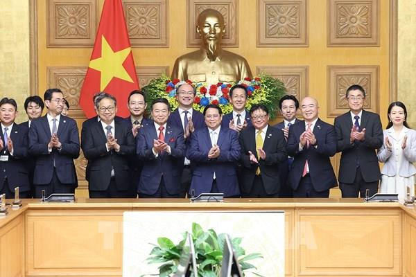 Thủ tướng làm việc với Đoàn đại biểu Liên đoàn các tổ chức kinh tế Nhật Bản