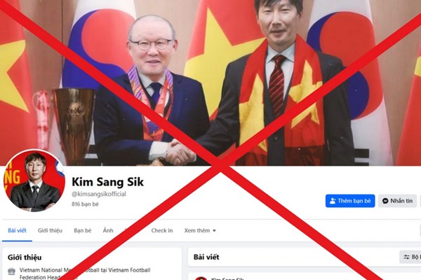Cảnh báo về các tài khoản mạng xã hội giả mạo Huấn luyện viên Kim Sang Sik