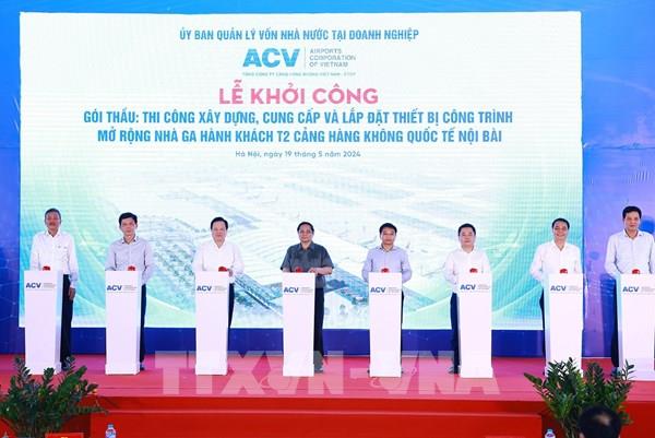 Thủ tướng phát lệnh khởi công mở rộng Nhà ga hành khách T2 Cảng hàng không Quốc tế Nội Bài