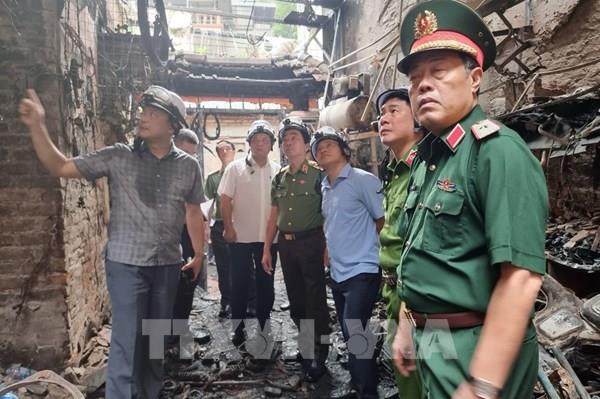 Vụ cháy tại Cầu Giấy, Hà Nội: Lãnh đạo Bộ Công an và Thành ủy Hà Nội trực tiếp kiểm tra chỉ đạo