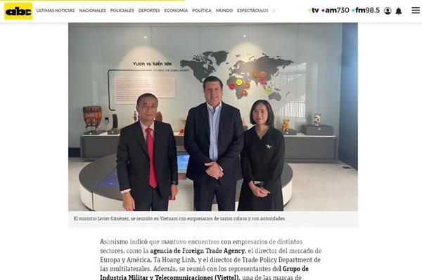 Báo chí Paraguay đánh giá tích cực triển vọng hợp tác với Việt Nam